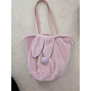 Fuzzy fluffy faux fur floppy ear bunny rabbit cotton tail bag purse kids
